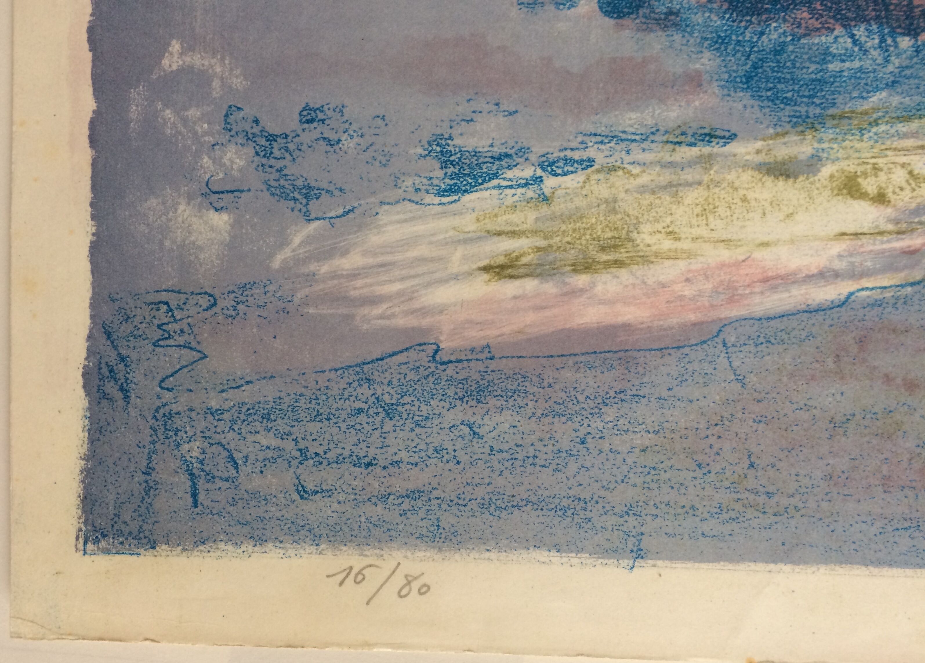 Color lithograph signed and numbered Georges Gaillard, La Montagne Sainte Victoire