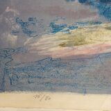 Color lithograph signed and numbered Georges Gaillard, La Montagne Sainte Victoire