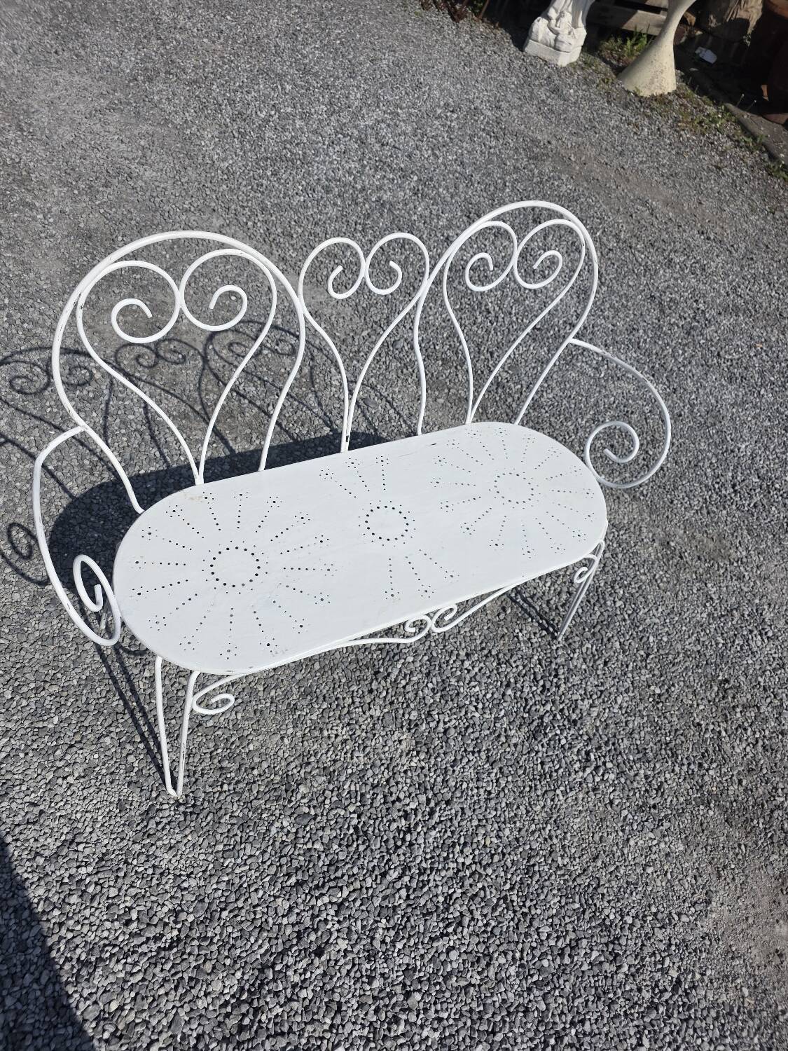 Wrought iron garden bench