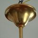 Vintage brass chandelier tulip white strié glass 1950 3 old light lights restored