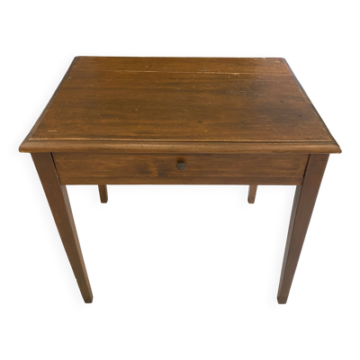 Bureau 1 grand tiroir en bois massif chêne 1950 78x58cm