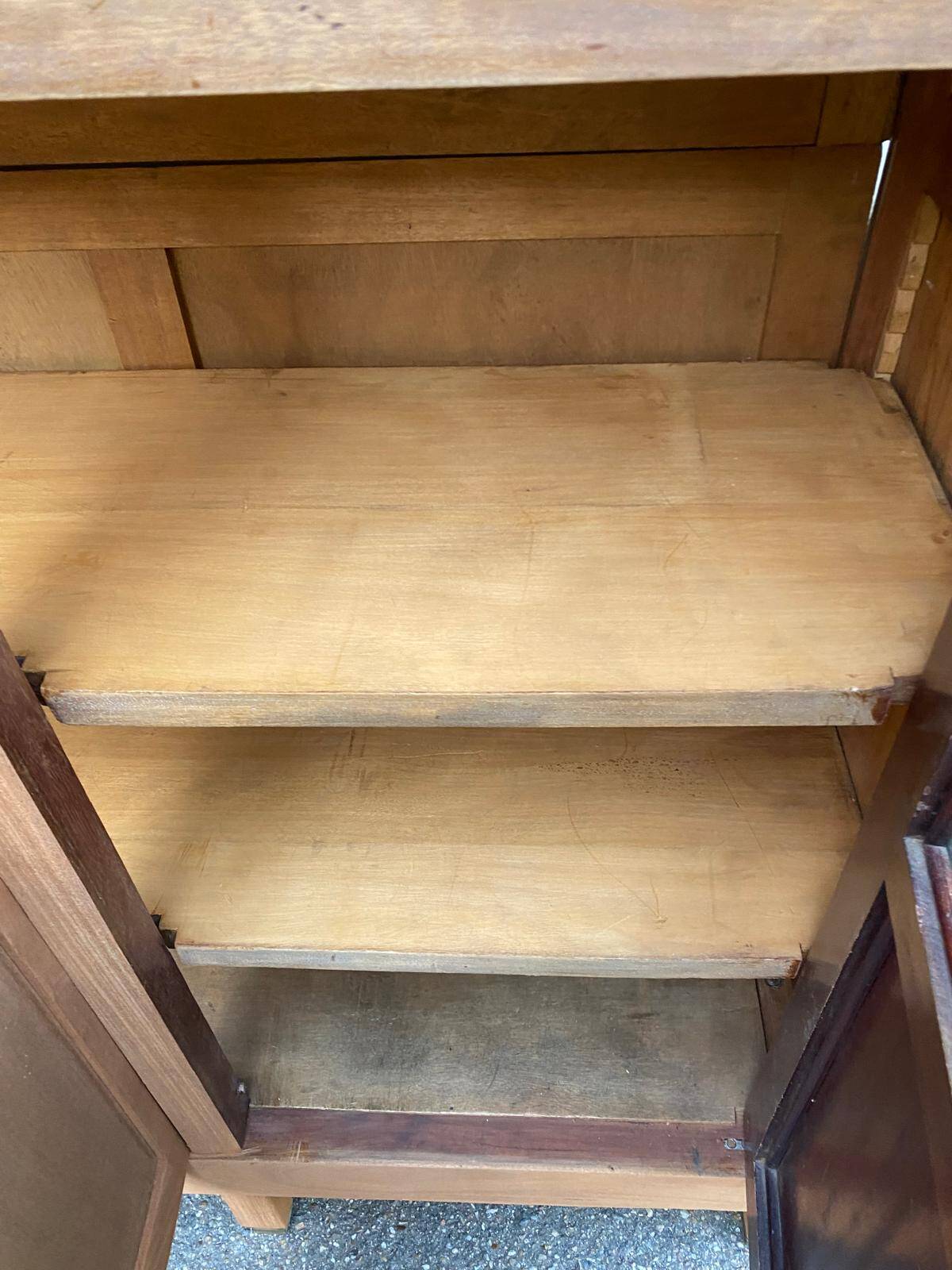 Large Art Deco Display Library stripped in solid mahogany 1930 200cm