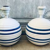 Vintage enamelled ceramic lamp base