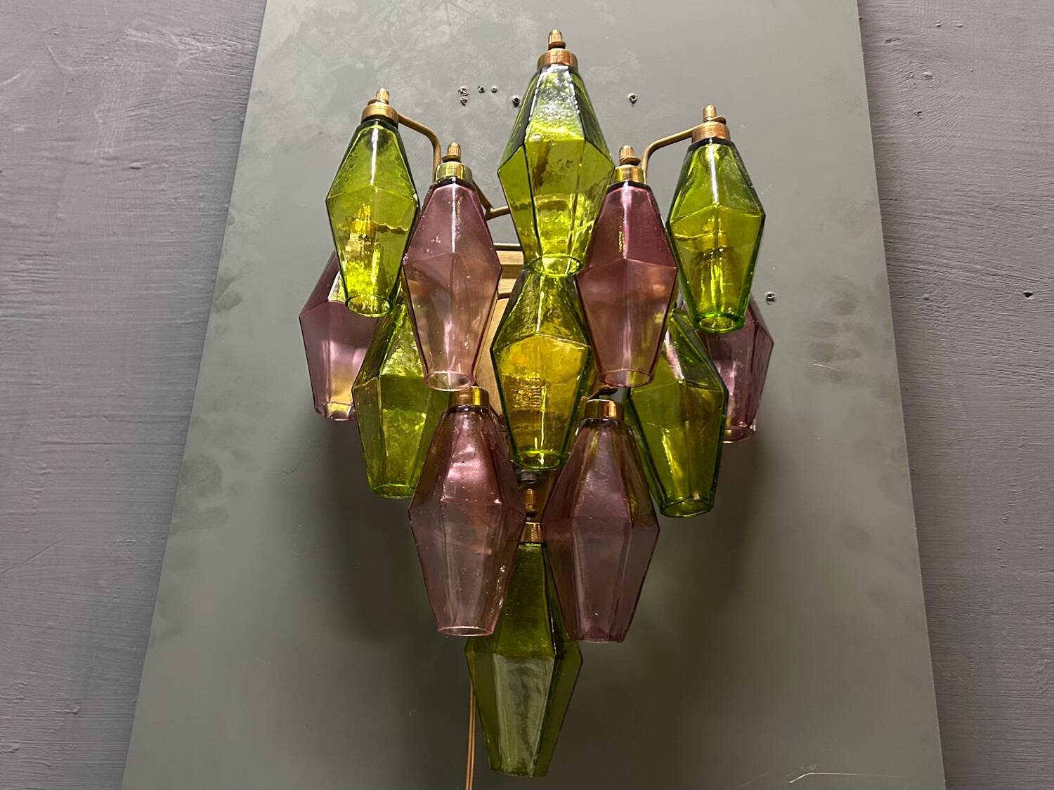 Murano Glass Poliedri Sconces, Italy, 1980s - Set of 2