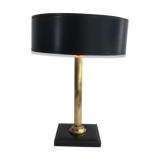 Leather and brass desk lamp
