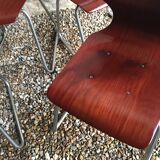 Set of 6 vintage Pagholz Flötotto stackable chairs in Pagwood