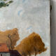 House by the river, oil on canvas signed