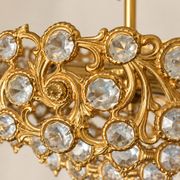 Brass and crystal chandelier plated with 24K gold PALWA, Germany, 1960s-70s.
