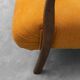 Scandinavian vintage armchair in orange fabric and wood, 1960s modernism