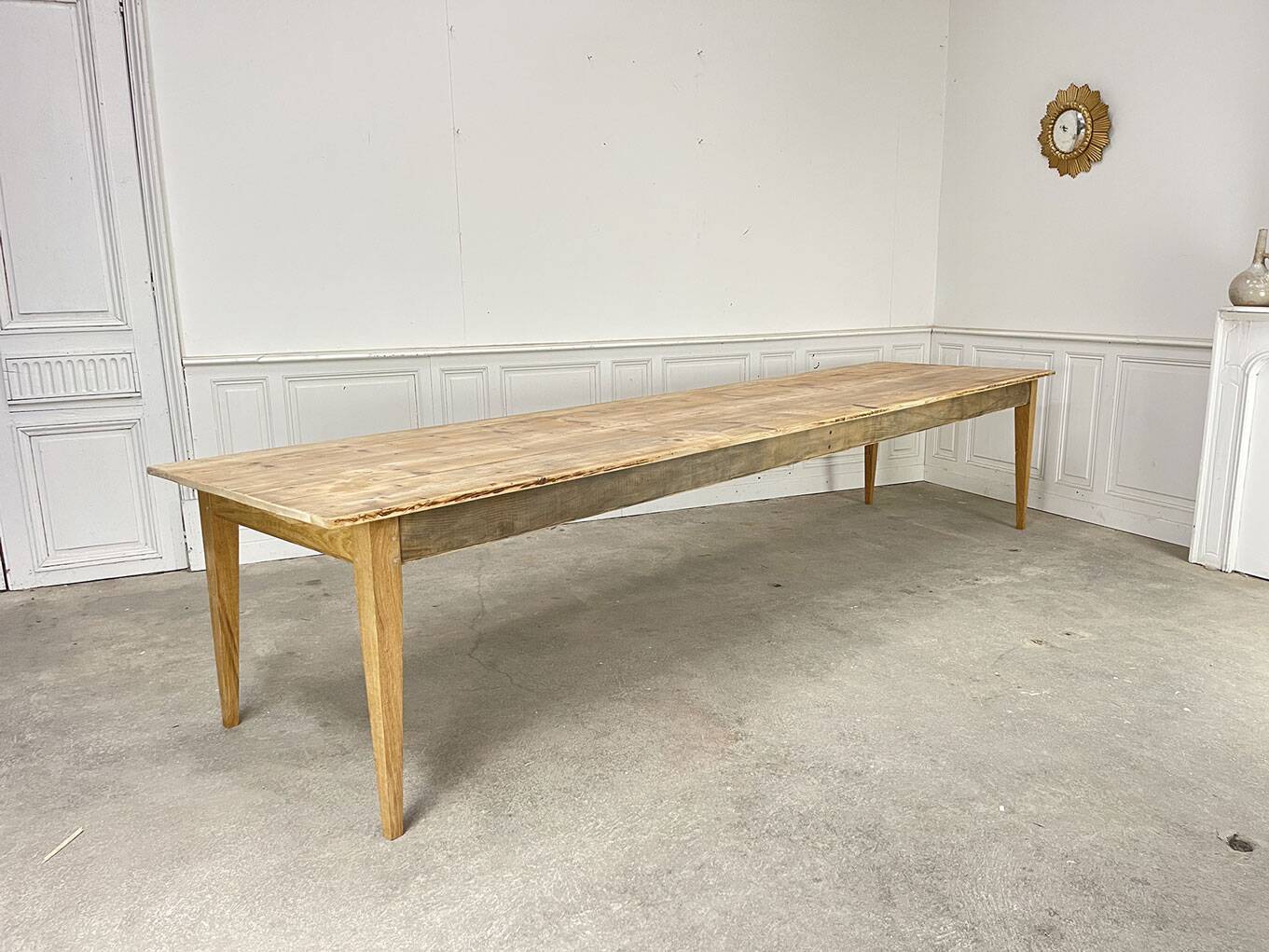 Antique farmhouse table, 378cm