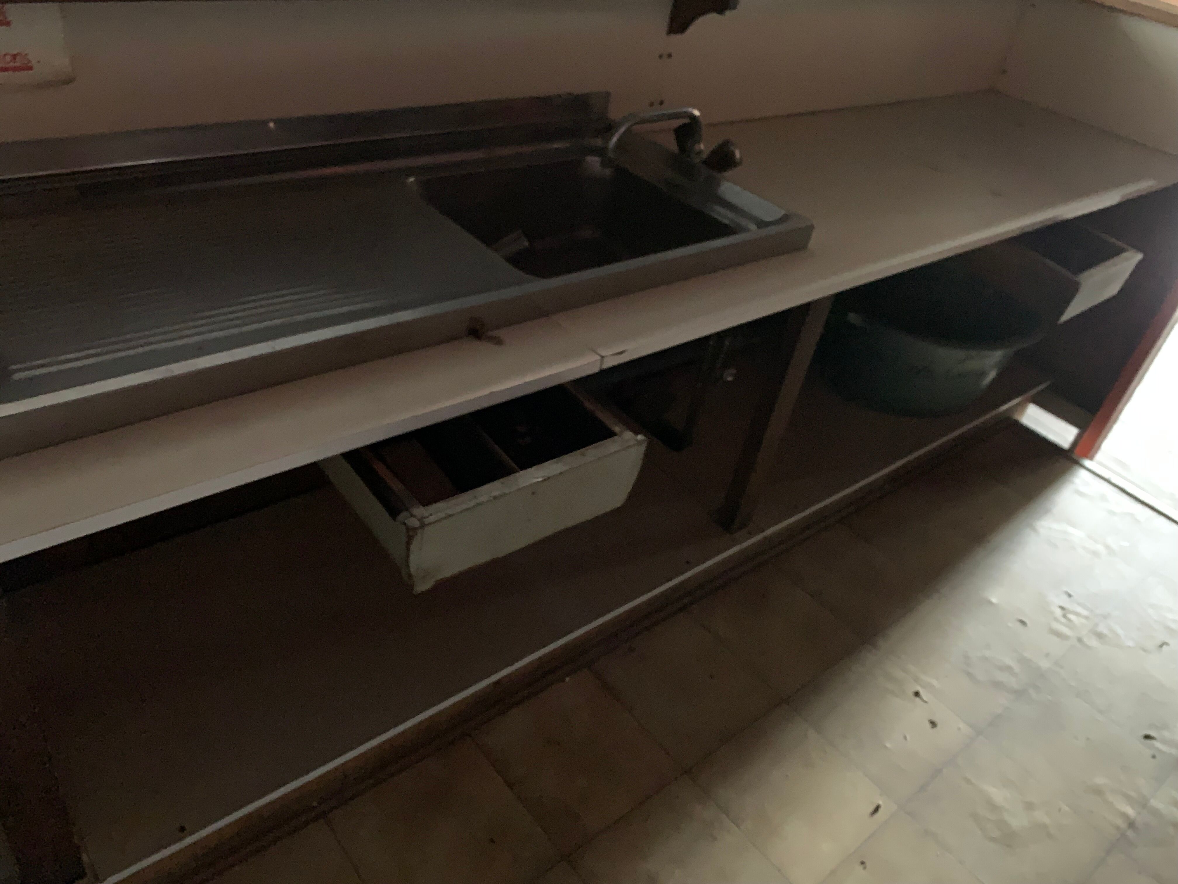 Old bar counter with glasswork