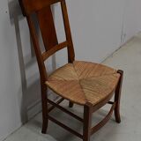 Chaise à langer paillée en merisier, époque directoire - 1ère partie du xixe