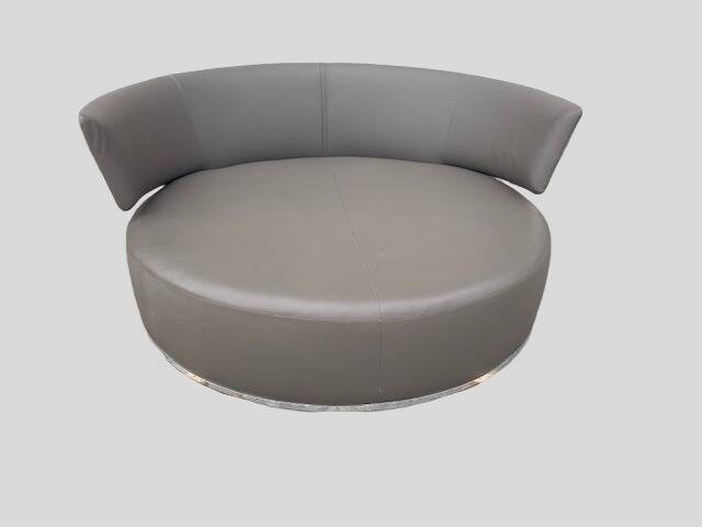 ROUND ROTATING SOFA IN LEATHER WITH 6 CUSHIONS