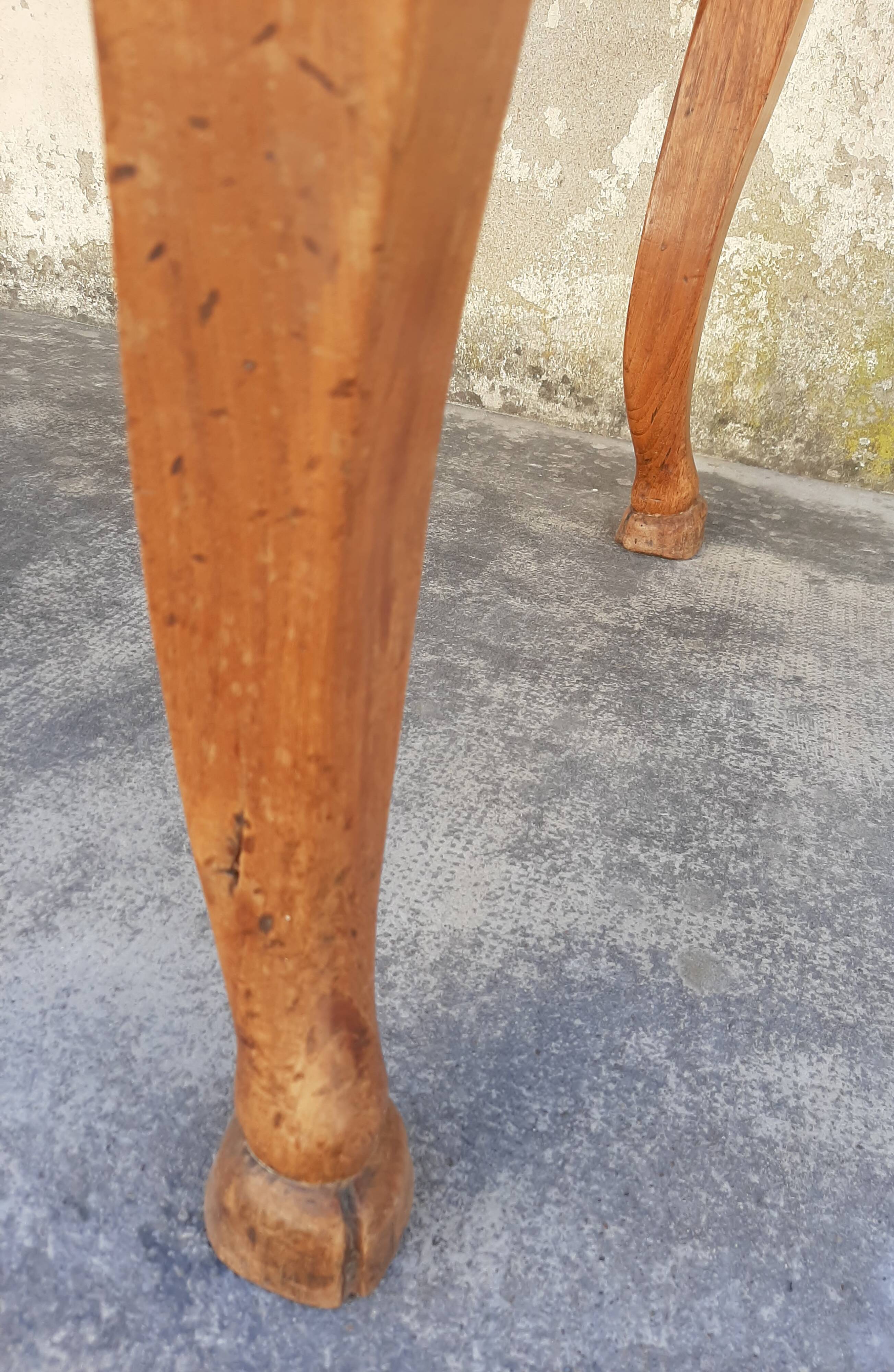 Table de ferme Louis XV en merisier 1900 pied de biche - 2m65