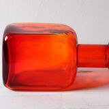 Rare Mid-century Red Glass Flack, Bottle, Decanter / Sweden / 1950s