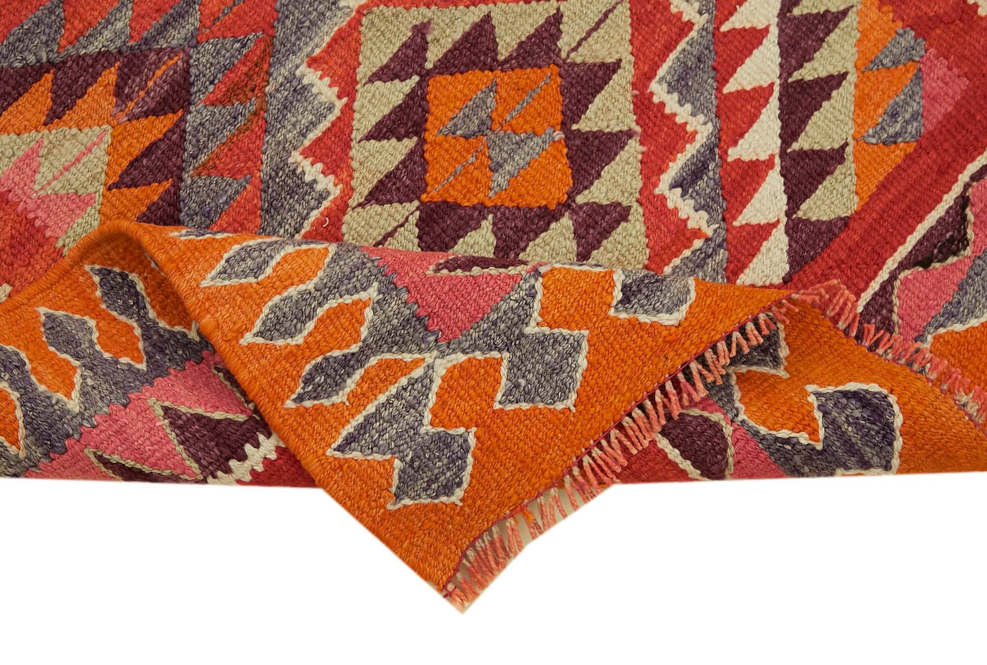 Turkish Handwoven Vintage Herki Kilim 105 cm x 336 cm