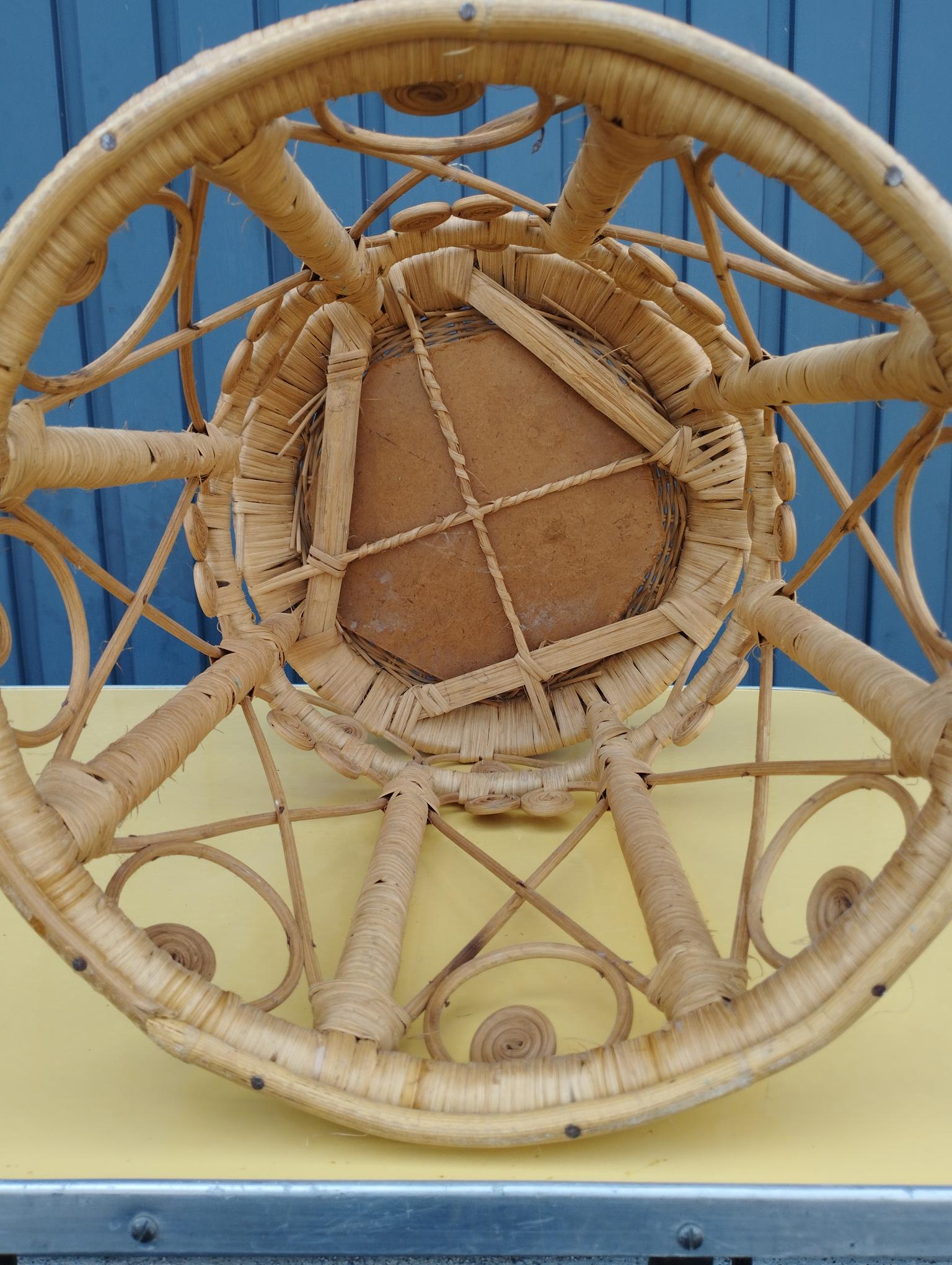 Peacok vintage bohemian chic rattan stool