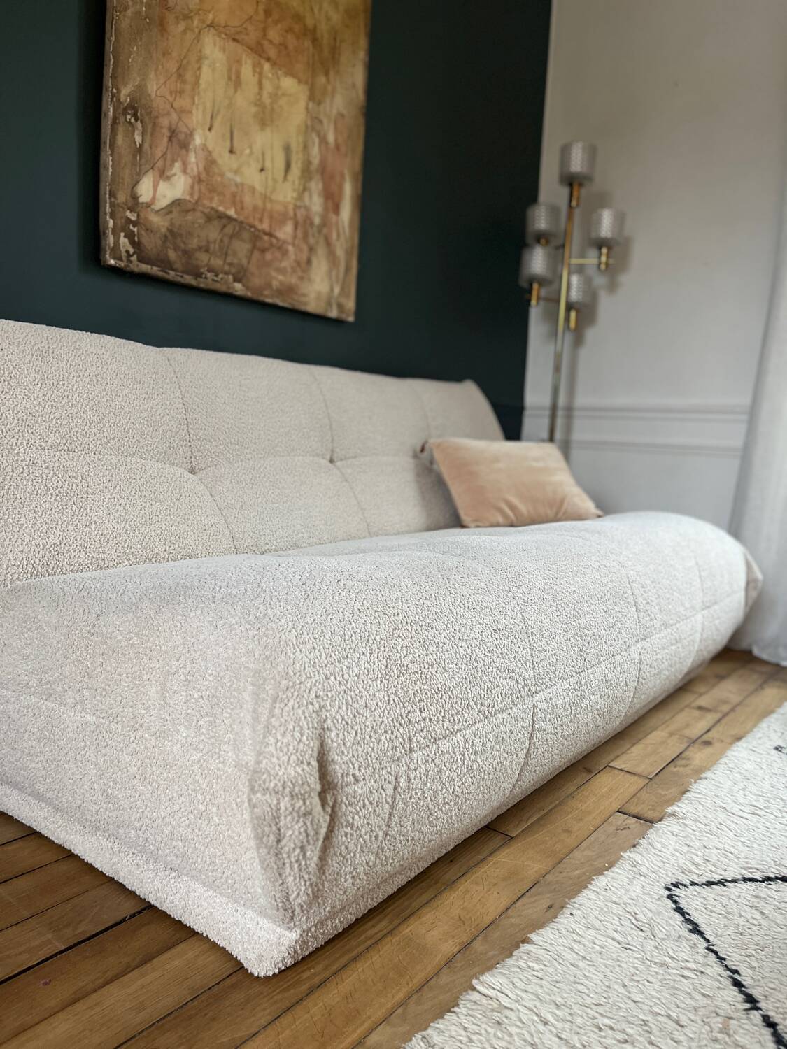 SIA white bouclette designer sofa