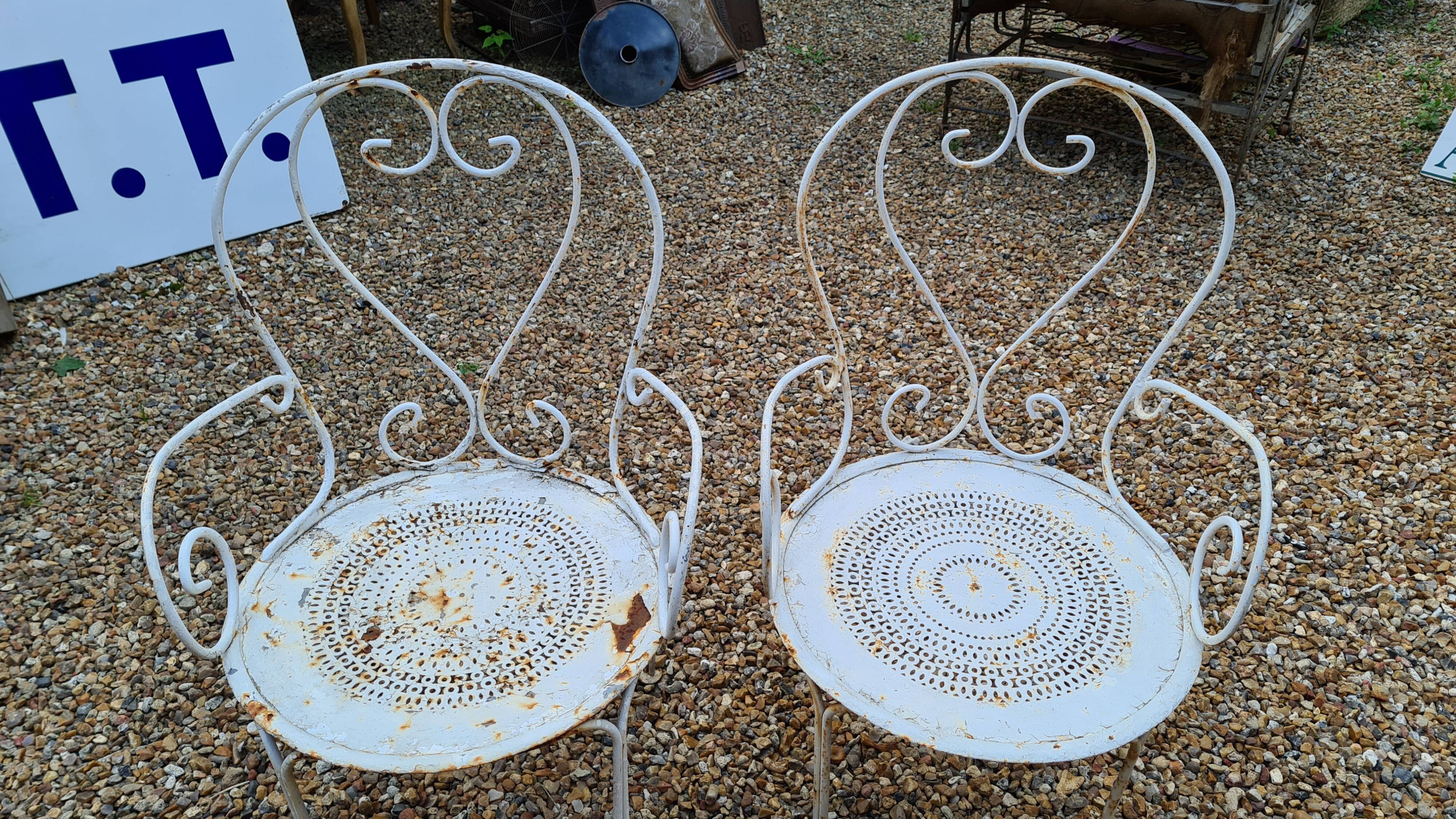 Pair of garden armchairs