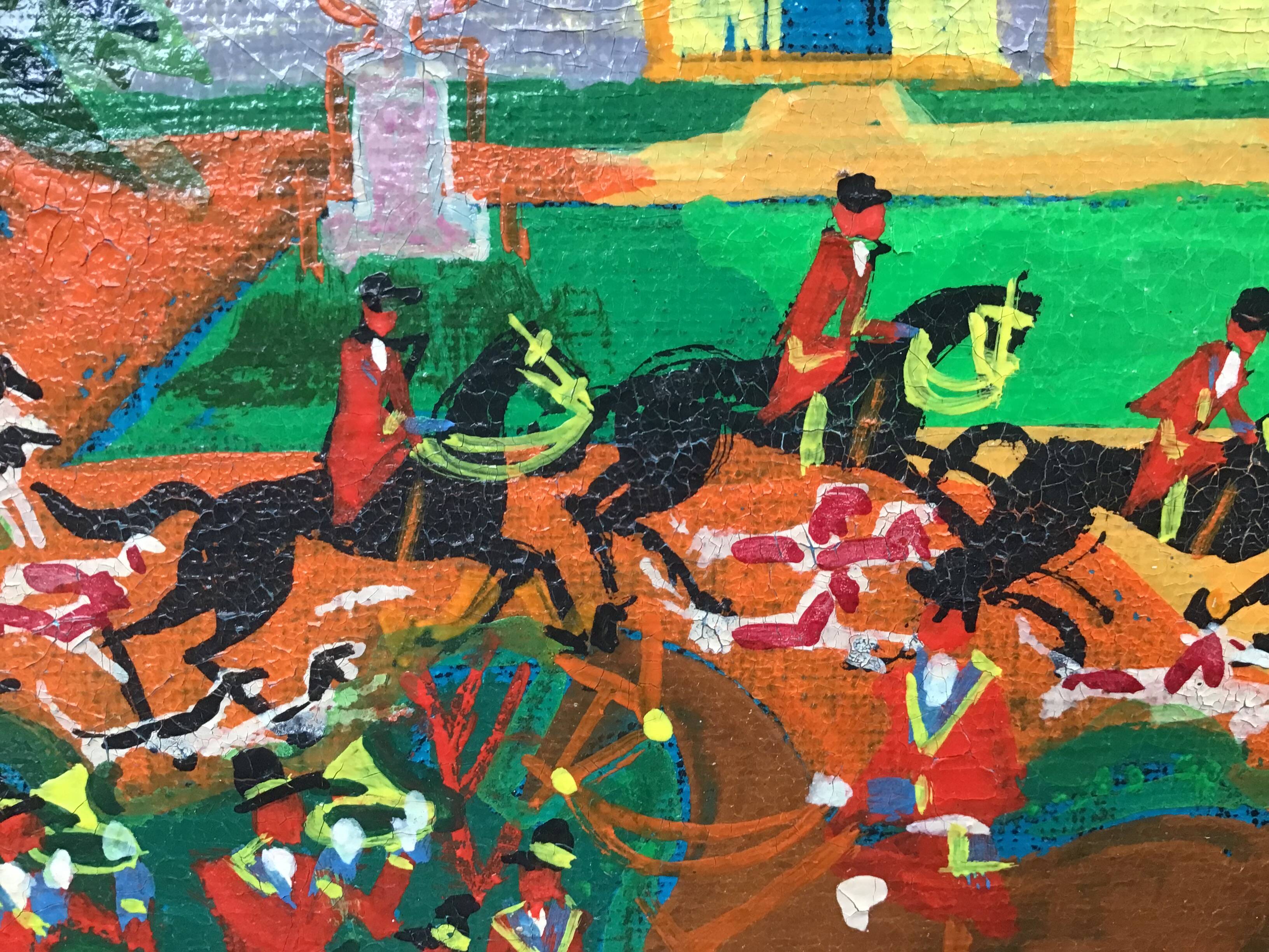 Hunting at the Castle Oil on canvas by Maurice Blanchard