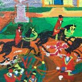 Hunting at the Castle Oil on canvas by Maurice Blanchard