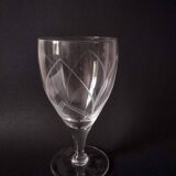 8 vintage chiseled crystal stemware
