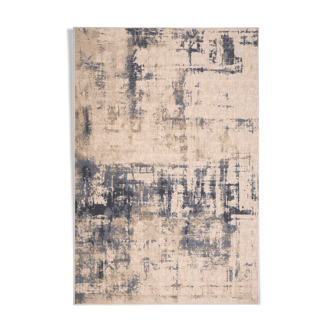 Tapis en laine abstrait 3,1x4,3 m bleu beige