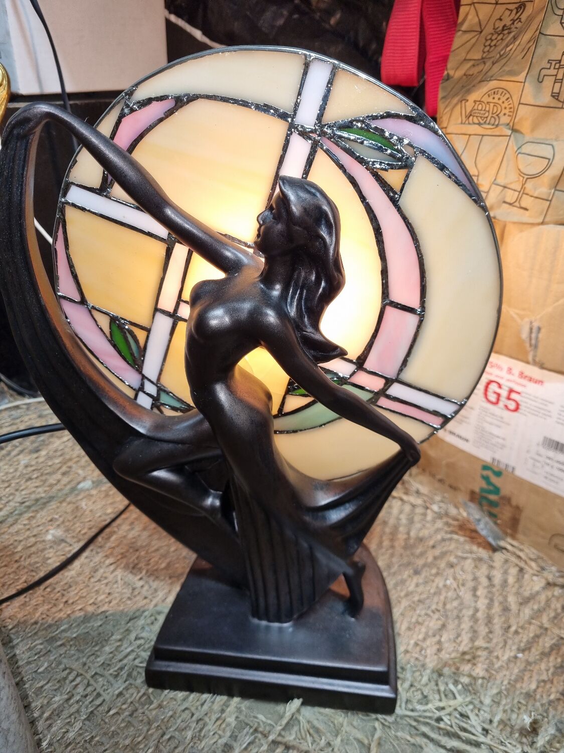 Art Nouveau lamp/ Art Deco dancer