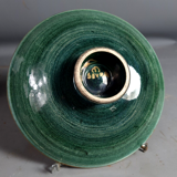 Jean Mayodon glazed ceramic cut decoration women and deer Signed SB