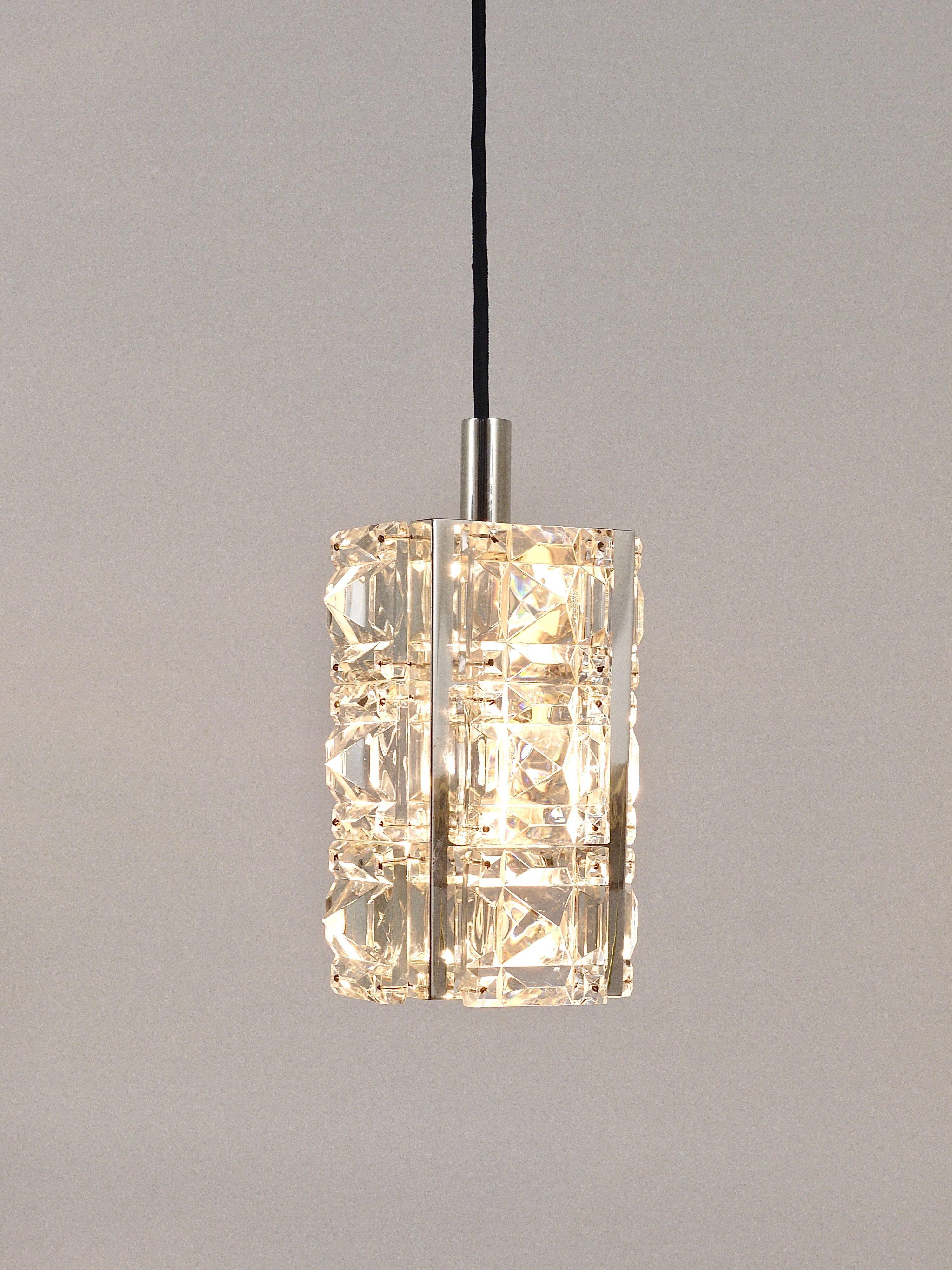 Bakalowits Vienna, up to three faceted crystal pendant lamps, Austria, 1960s