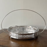 Serving tray with glass raviers