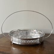 Plateau de service avec raviers en verre