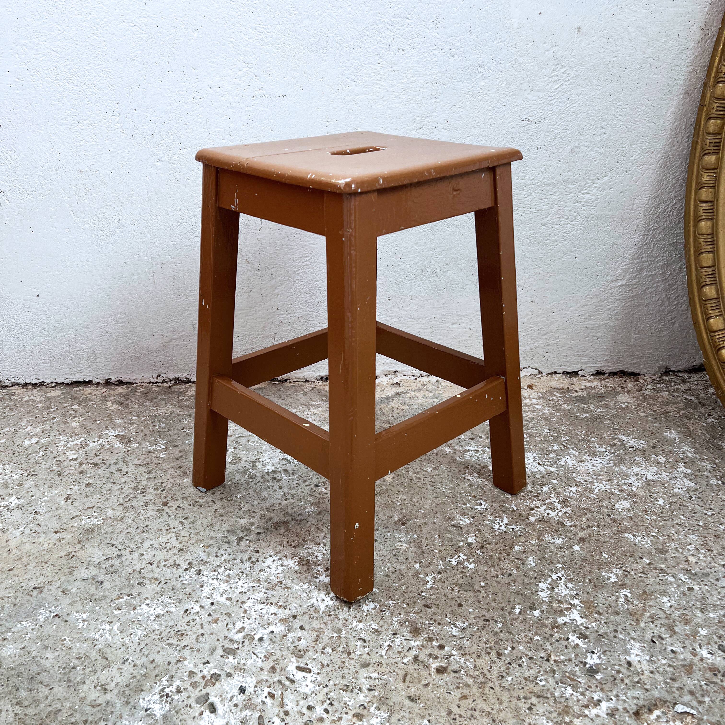 Wood milk chocolate workshop stool