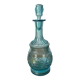 Old turquoise blue molded glass carafe