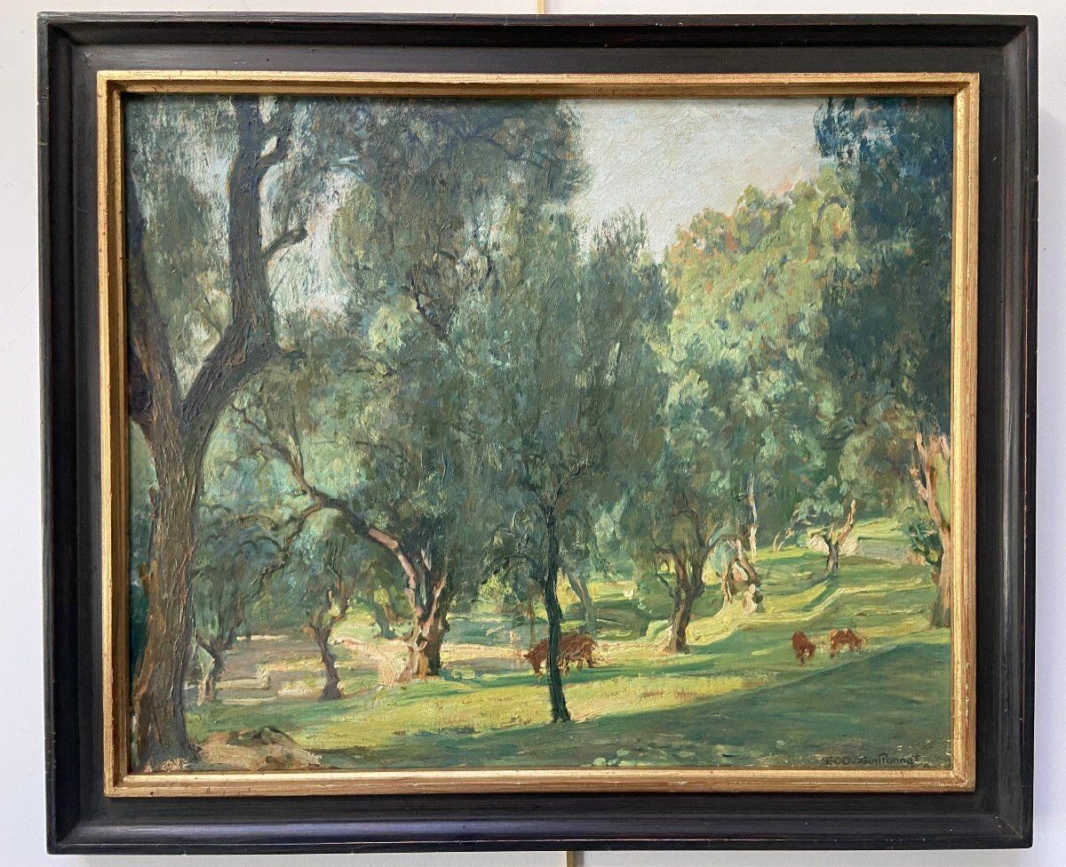 Octave Denis Victor Guillonnet (1872 - 1967) The Olive Trees,