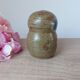 Pyrite Stoneware Owl Candle Holder, Vintage Pottery Owl Fragrance Burner