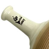 Mid-century Modern cream gres teapot, Franco Bucci Italy ca. 1970