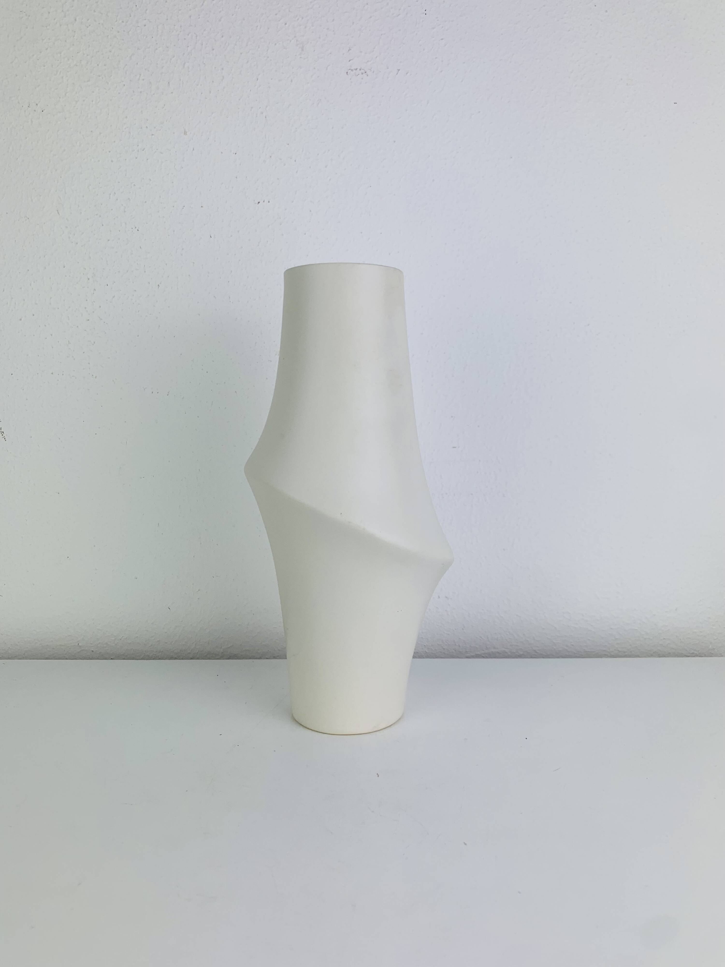 White ceramic vase, organic shape