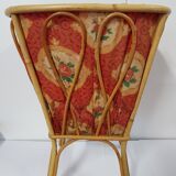 Old rattan worker or sewing box