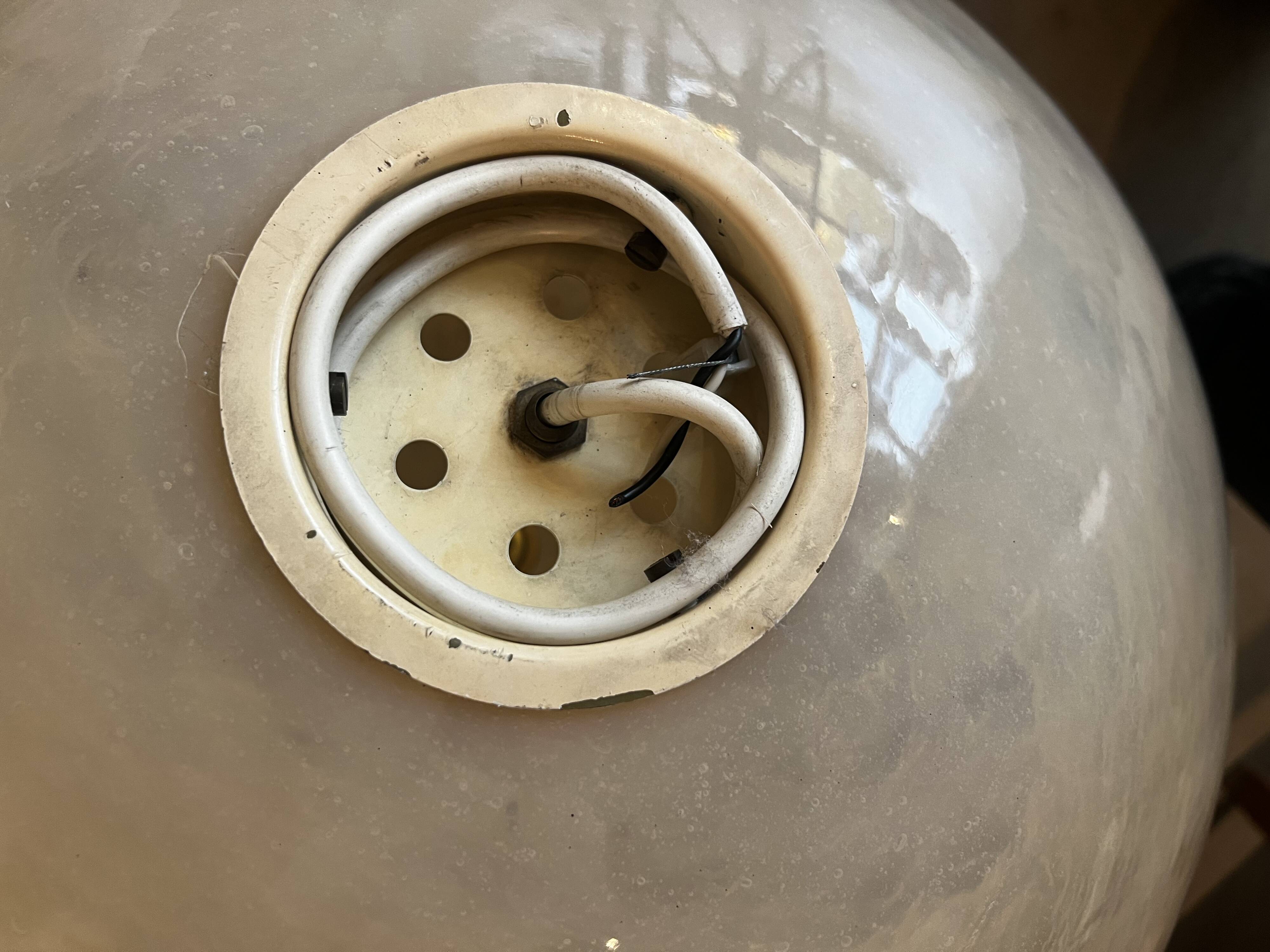 1. A resin ball pendant light, 1970