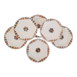Badonviller Earthenware Dessert Plates Vintage Rosette Model
