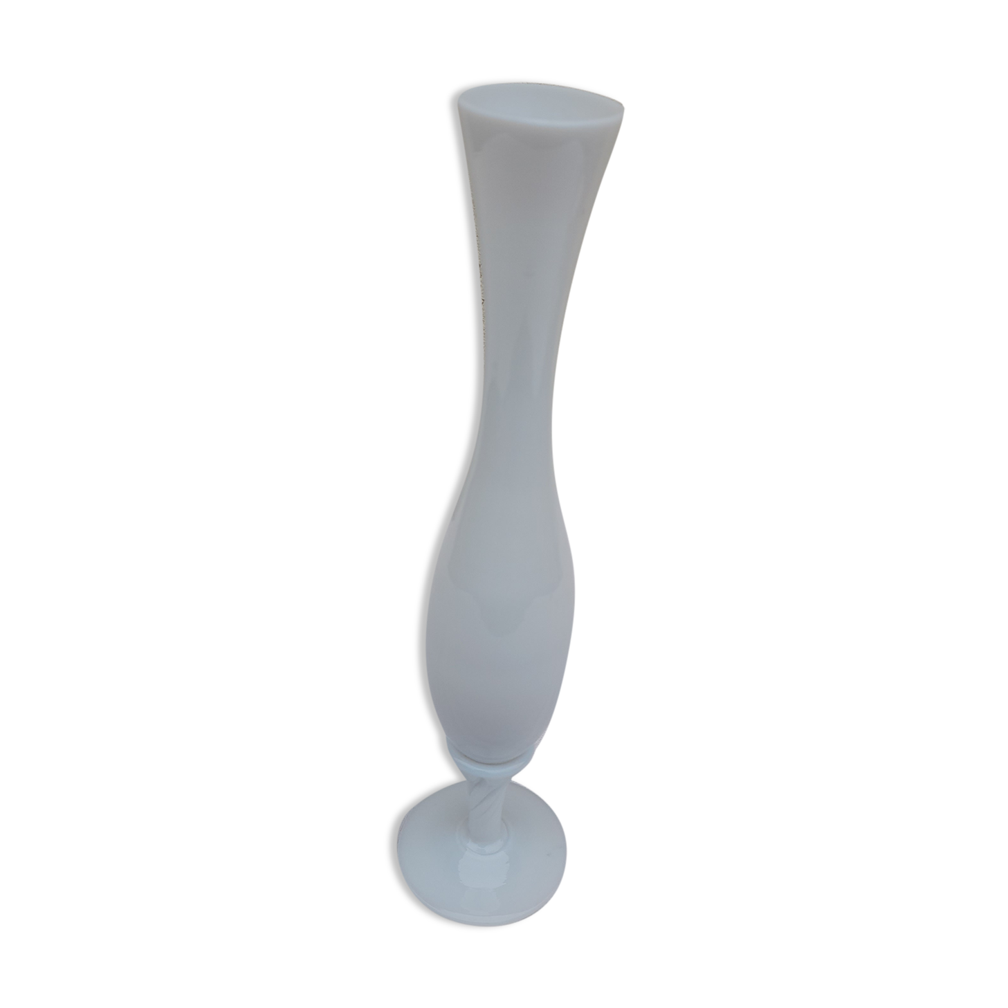 White soliflore vase in opaline H 27 cm