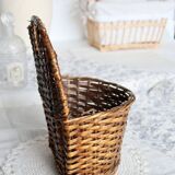Vintage dark wicker wall basket