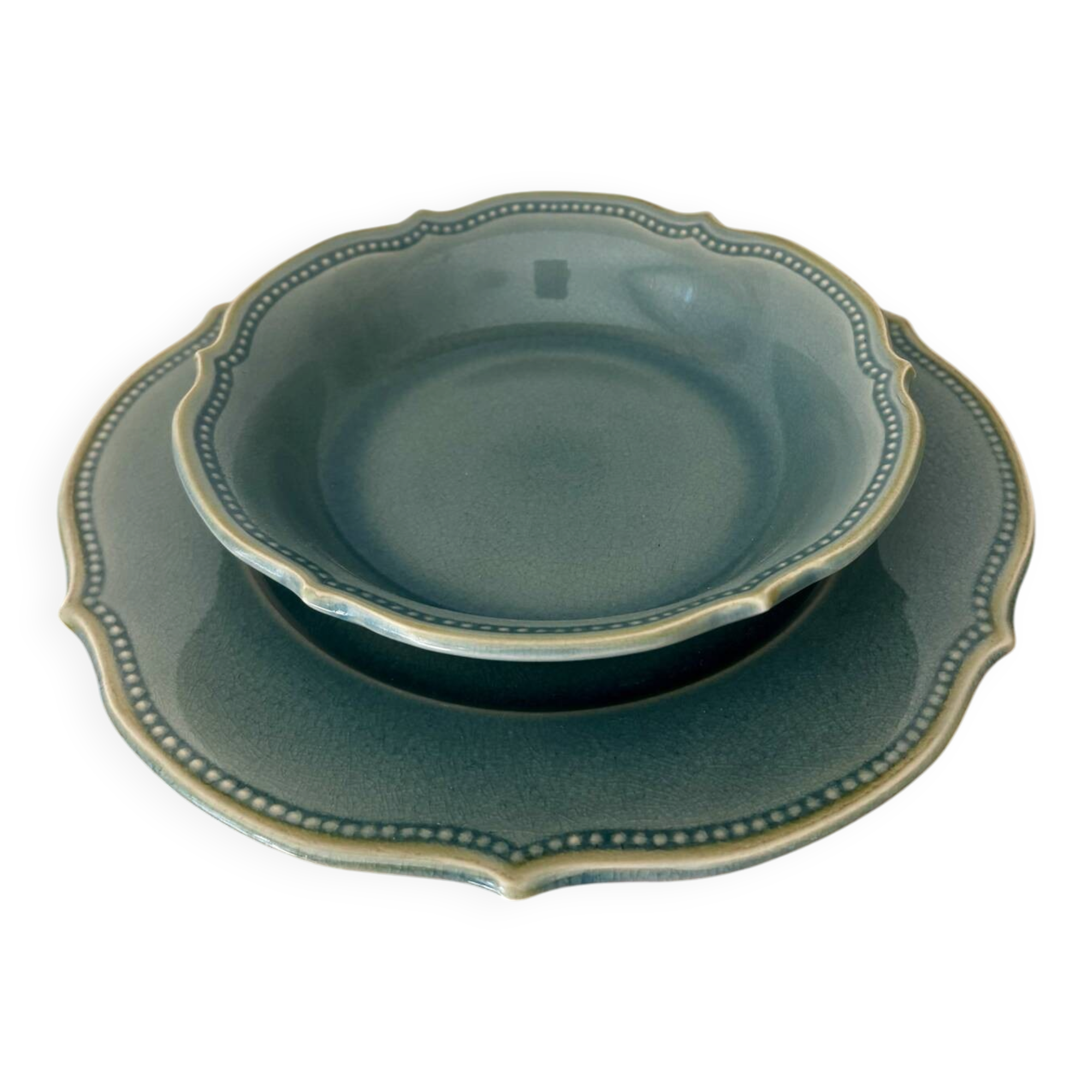 Ensemble assiette plate et bol Geneviève Lethu Mathilde