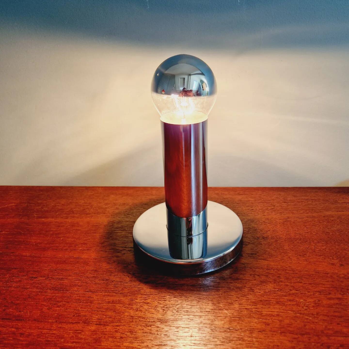 Space Age tubular lamp in chrome metal, 1970s