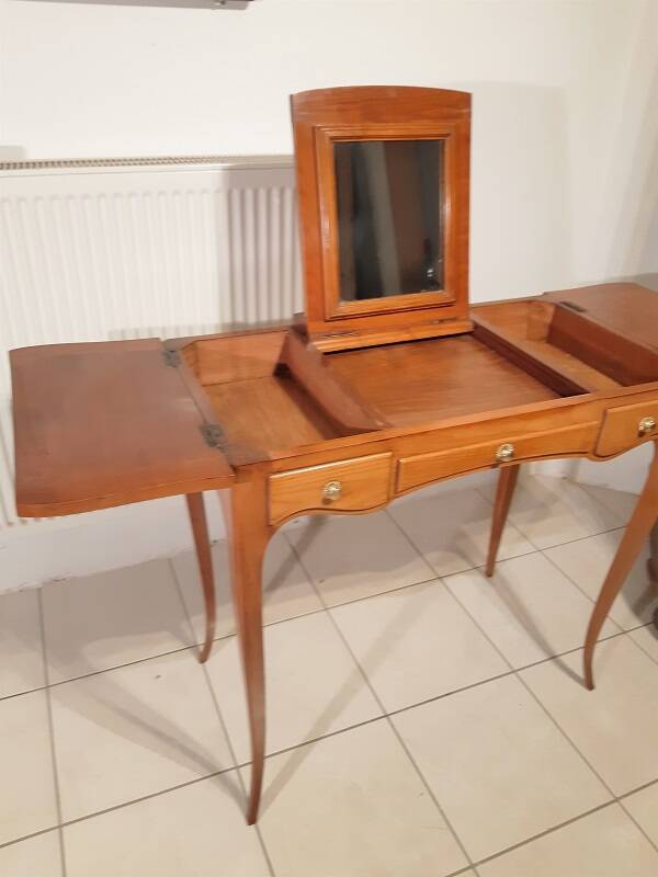 Louis XV style hairdresser in cherry wood from the 1950s.