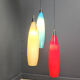 Vintage 3 glass pendant lights by Vistosi, 1970s