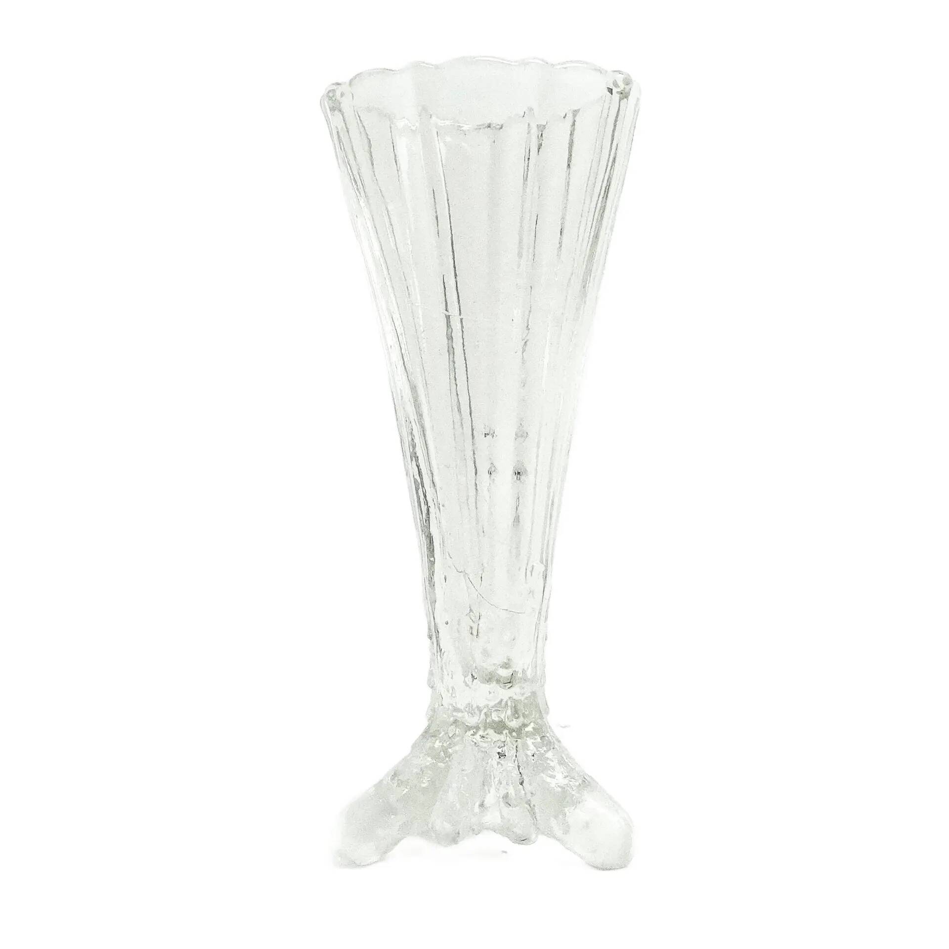 Art Deco vase, transparent glass, Poland, 1930s