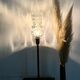 Table lamp with an antique bubbled glass lampshade in the shape of a tulip