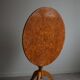 Antique Swedish round folding table in burl wood, early 19th century.